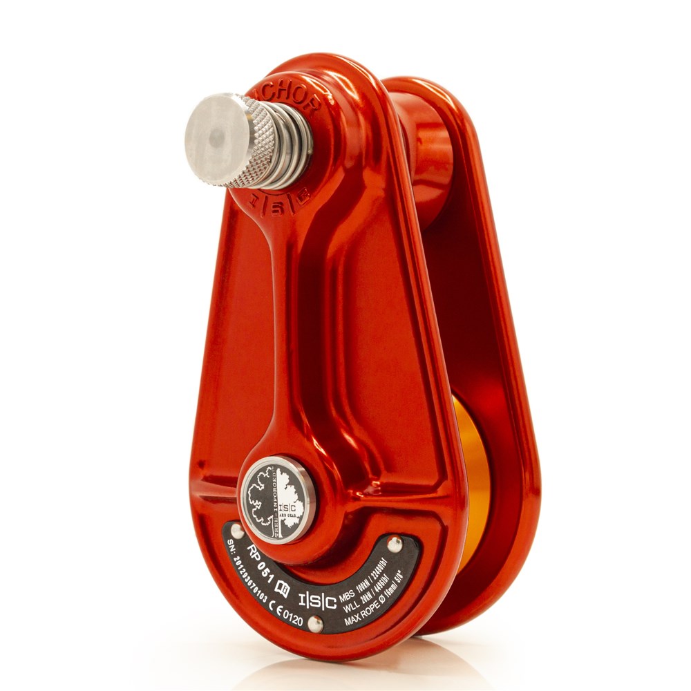 Small Rigging Pulley upto 16mm Rope 100kN Red/Orange Wheel